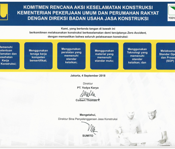 Komitmen Rencana Aksi Keselamatan Konstruksi Direktur Utama