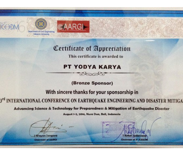 Sponsorship for the 3rd International Conference on Earthquake Engineering and Disaster Mitigation